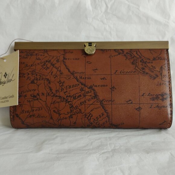 Patricia Nash Handbags - Patricia Nash Leather Cauchy Framed Wallet /w Map Print- Push Lock Closure-NWT